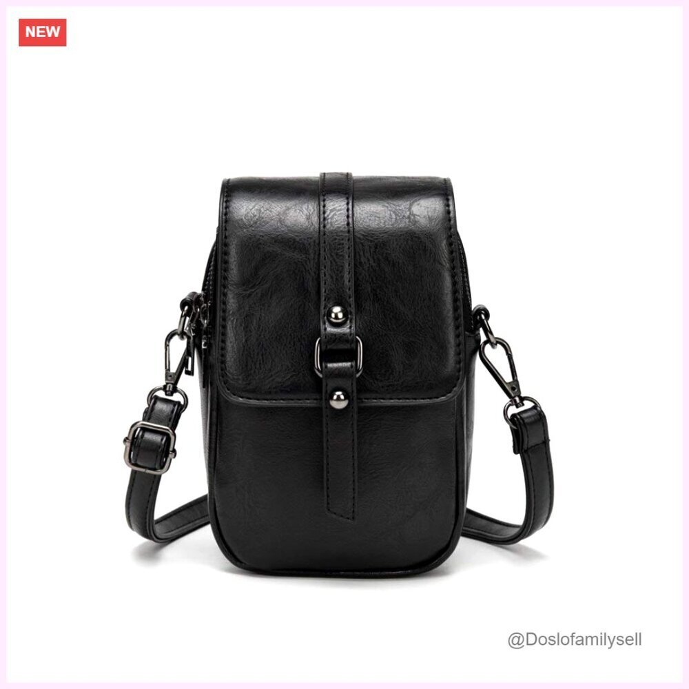 PU Leather Crossbody Bag with Guitar Strap and Card Slots